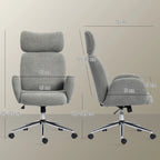Biuro kėdė su reguliojama galvos atrama, ergonomiška, tamsiai pilka