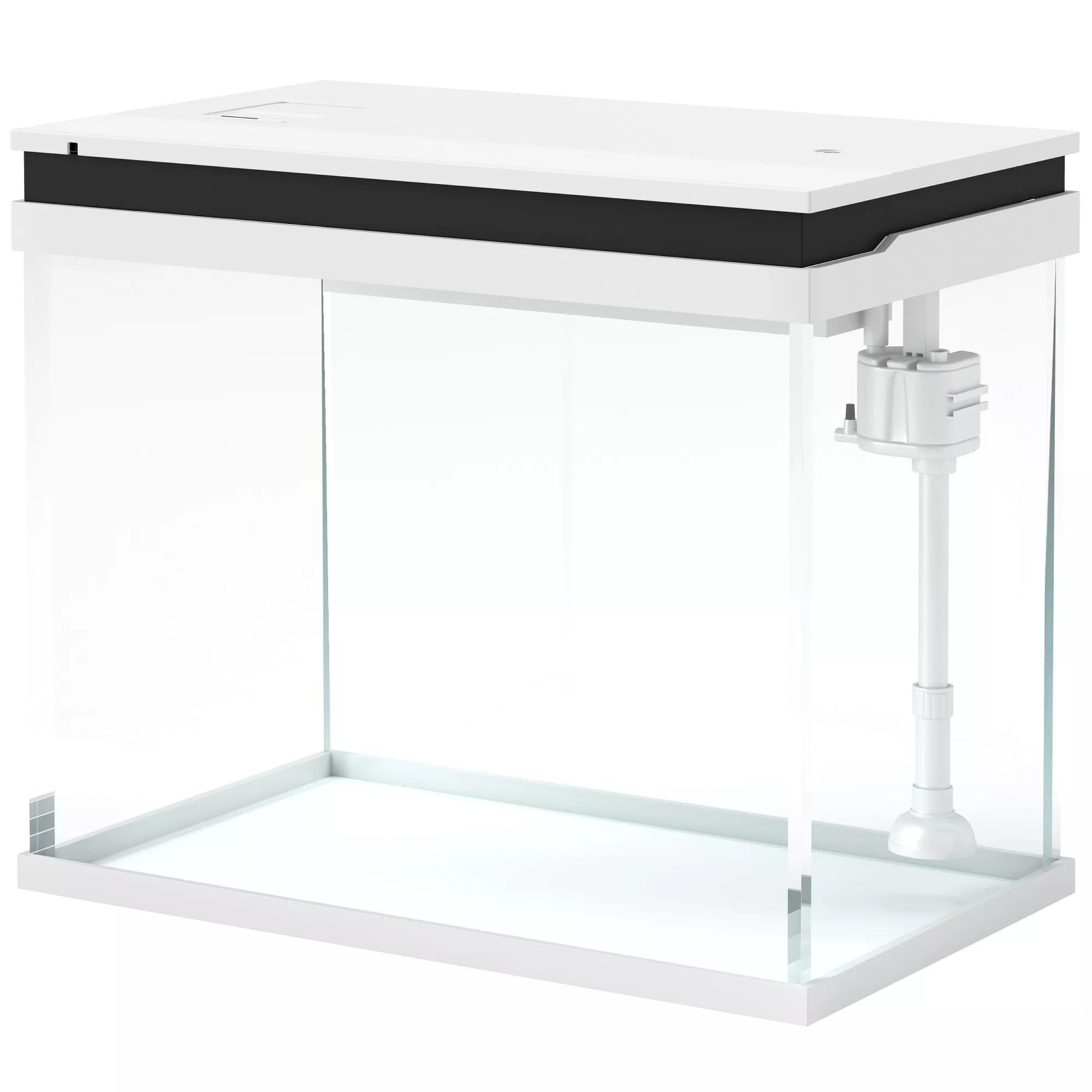 Akvariumas su filtrų sistema ir LED apšvietimu, 41 l, baltas