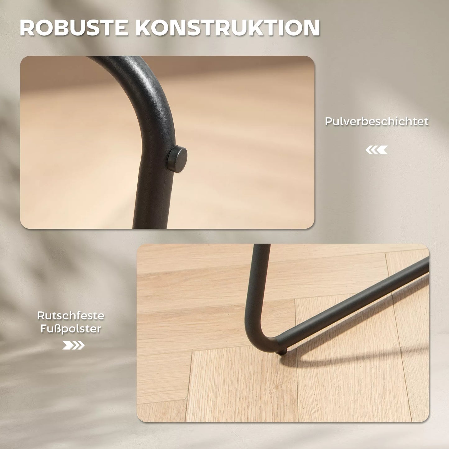 2 vnt. baro kėdžių rinkinys, baro kėdės su audiniu ir putų paminkštinimu, paminkštintos kėdės su metalinėmis kojomis, pilkos spalvos