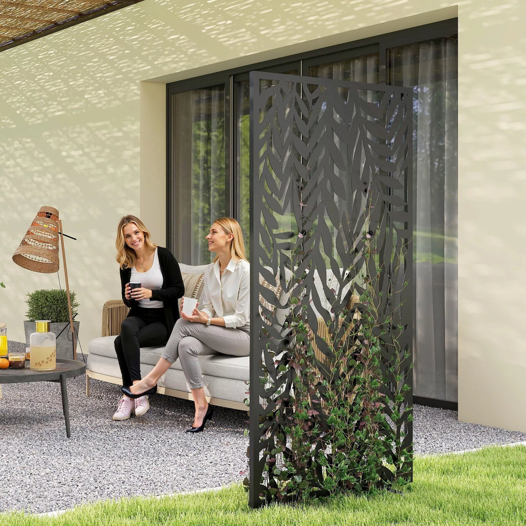 Kambario pertvara 65 x 130 cm Laisvai stovinti Pakabinama Paravent, pertvara Apsauga nuo žvilgsnių iš metalo Juoda