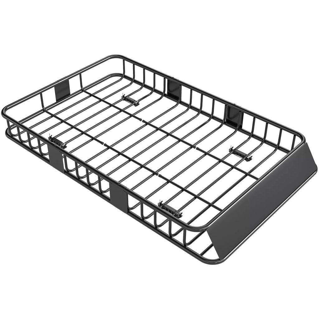 Stogo bagažinė Automobilių stogo krepšys iš metalo 162x99x16cm Universalus bagažinės stogo bagažinės keliamoji galia 100 kg Bagažinė stovyklavimui, kepimui, kelionėms automobiliu Juoda