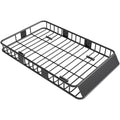 Stogo bagažinė Automobilių stogo krepšys iš metalo 162x99x16cm Universalus bagažinės stogo bagažinės keliamoji galia 100 kg Bagažinė stovyklavimui, kepimui, kelionėms automobiliu Juoda