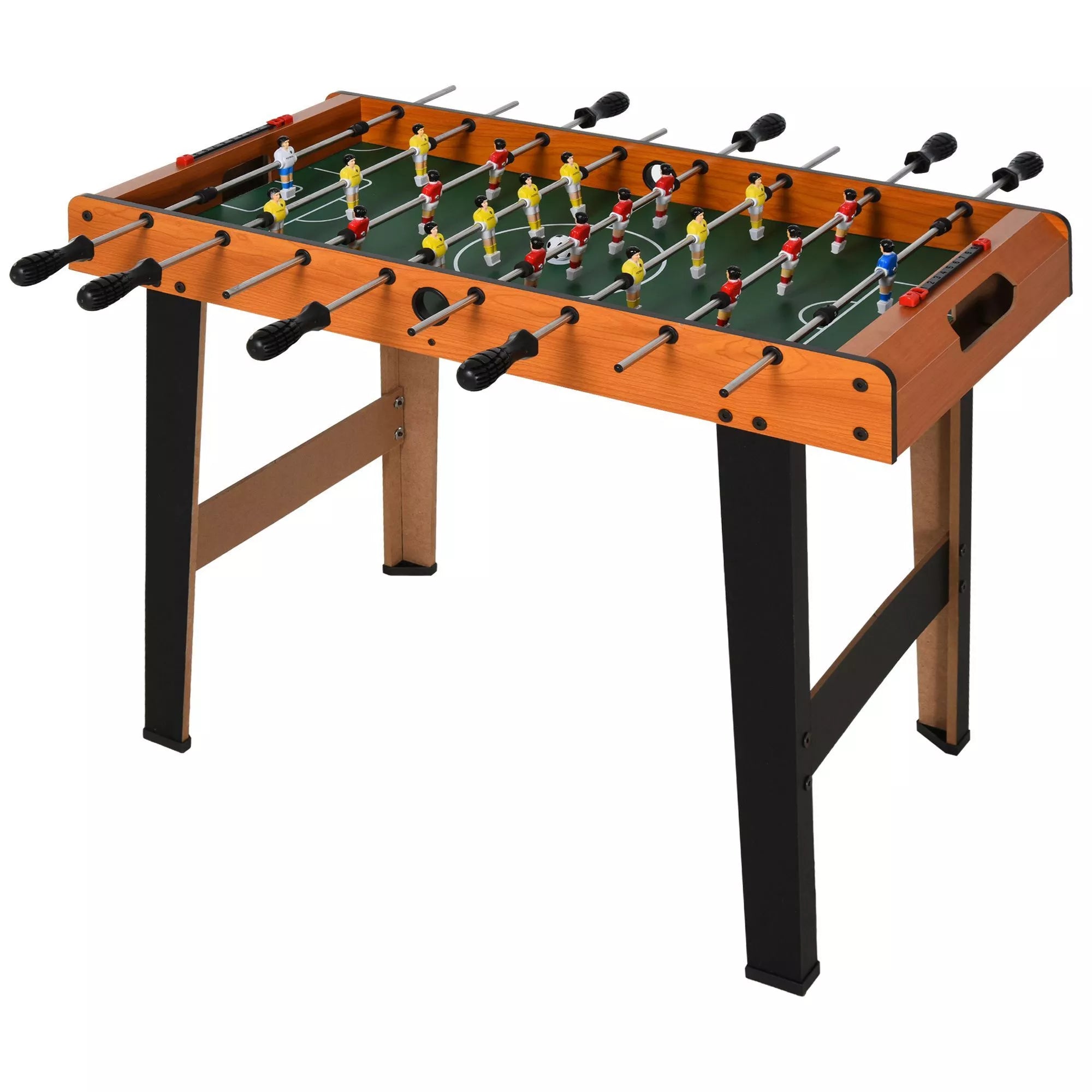 Stalo futbolo stalas su nerūdijančio plieno strypais, skirtas paaugliams ir suaugusiems, 84,5 x 40 x 61,2 cm, juodos spalvos