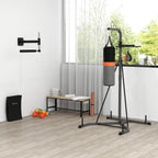 Bokso stovas 2-in-1 su kriauše ir maišu, iki 100 kg, juodas