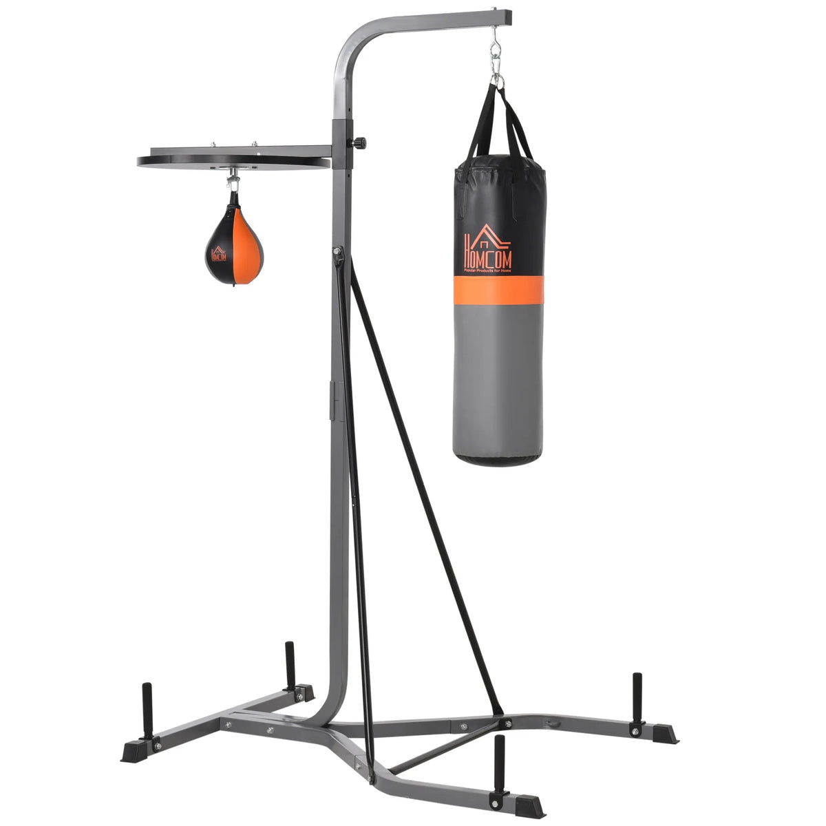 Bokso stovas 2-in-1 su kriauše ir maišu, iki 100 kg, juodas