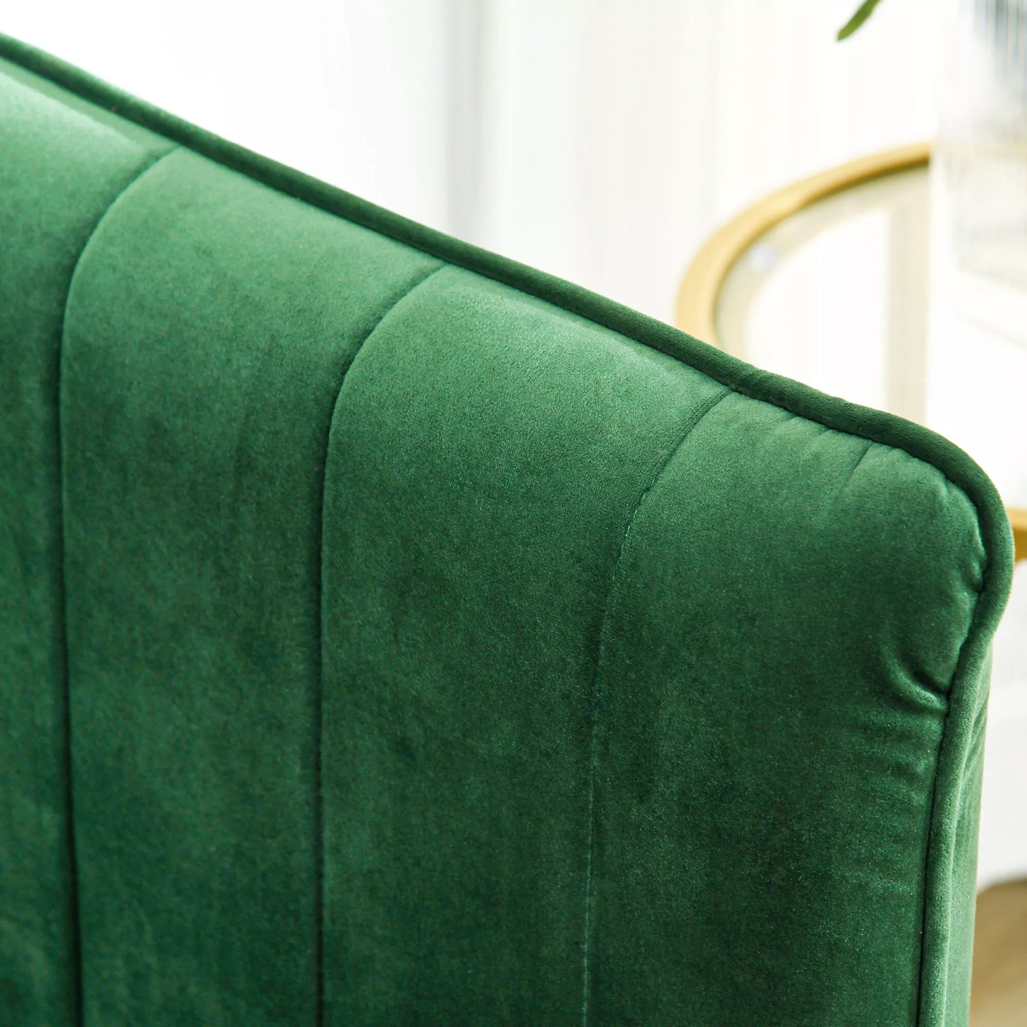 Trivietė sofa-lova, 2 pagalvėlės, aksominė išvaizda, retro dizainas, nuimamas užvalkalas, 195 cm x 88 cm x 76 cm, žalia