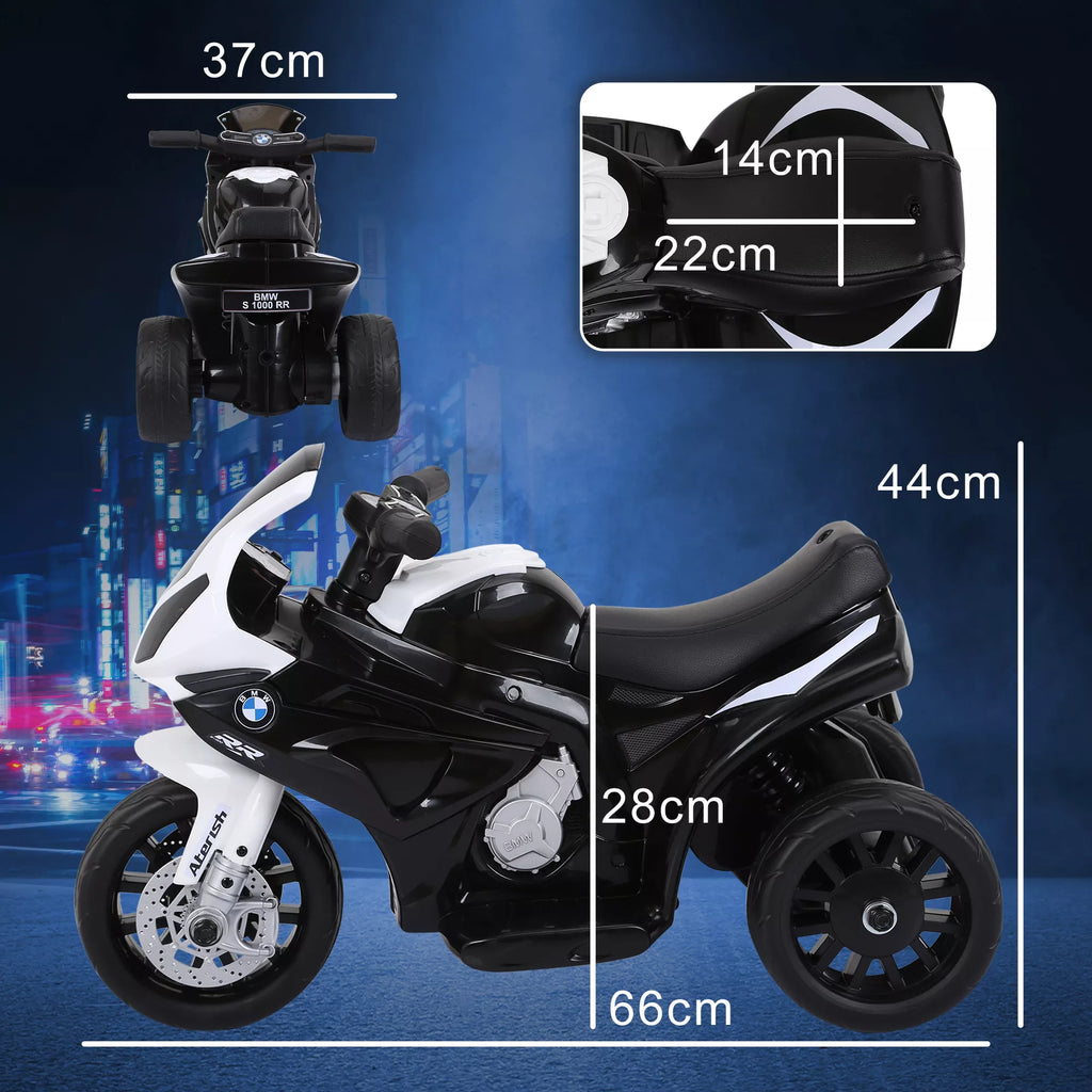 Elektrinis vaikų motociklas BMW S1000RR Elektrinis motociklas su muzika, žibintais, vaikų elektrinis motociklas vaikams nuo 18 iki 36 mėnesių Juodas