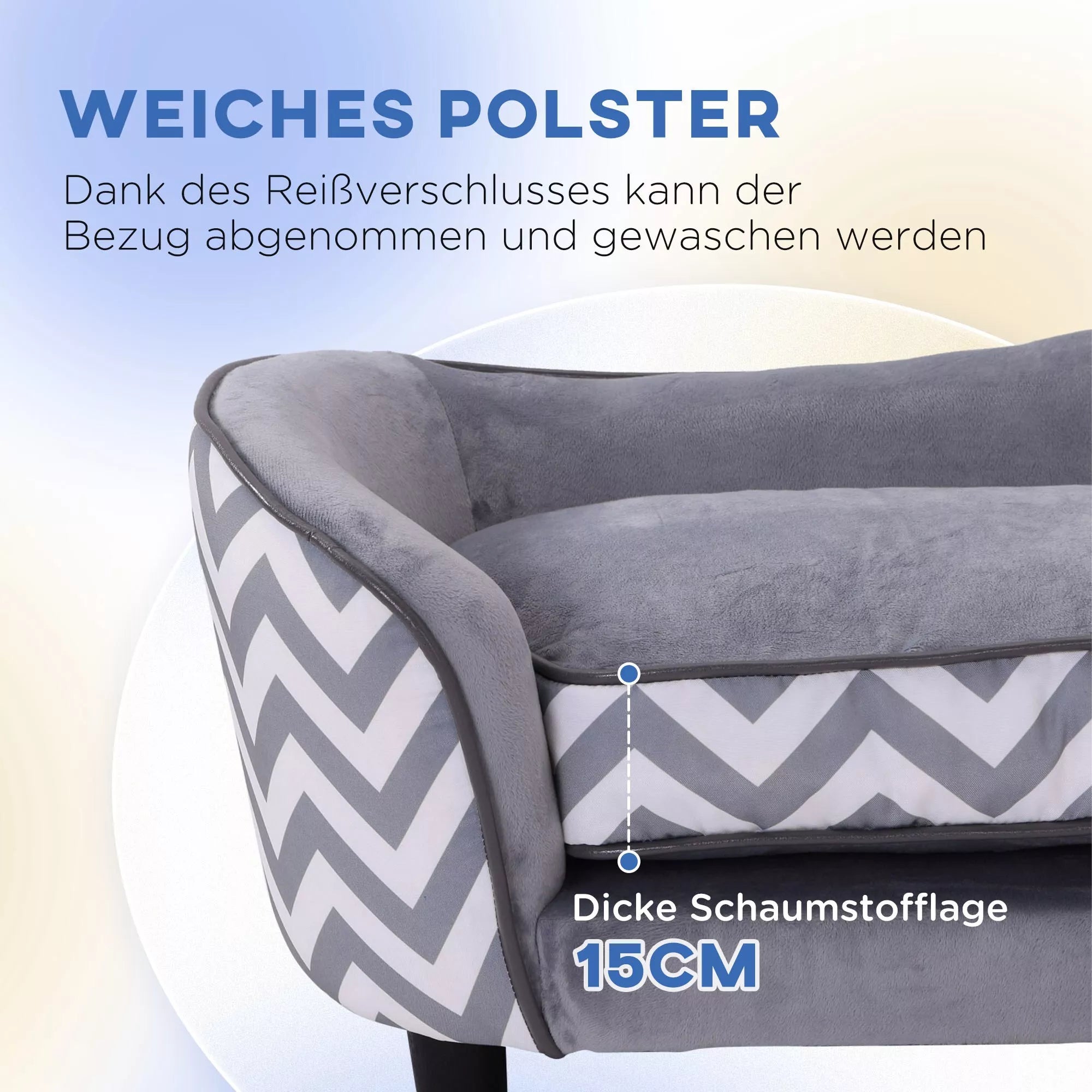 Naminių gyvūnų sofa Šunų sofa Šunų lovos Šunų čiužiniai Katės pagalvės Minkštos medžio putų pilkos spalvos 68,5 x 40,5 x 40,5 cm