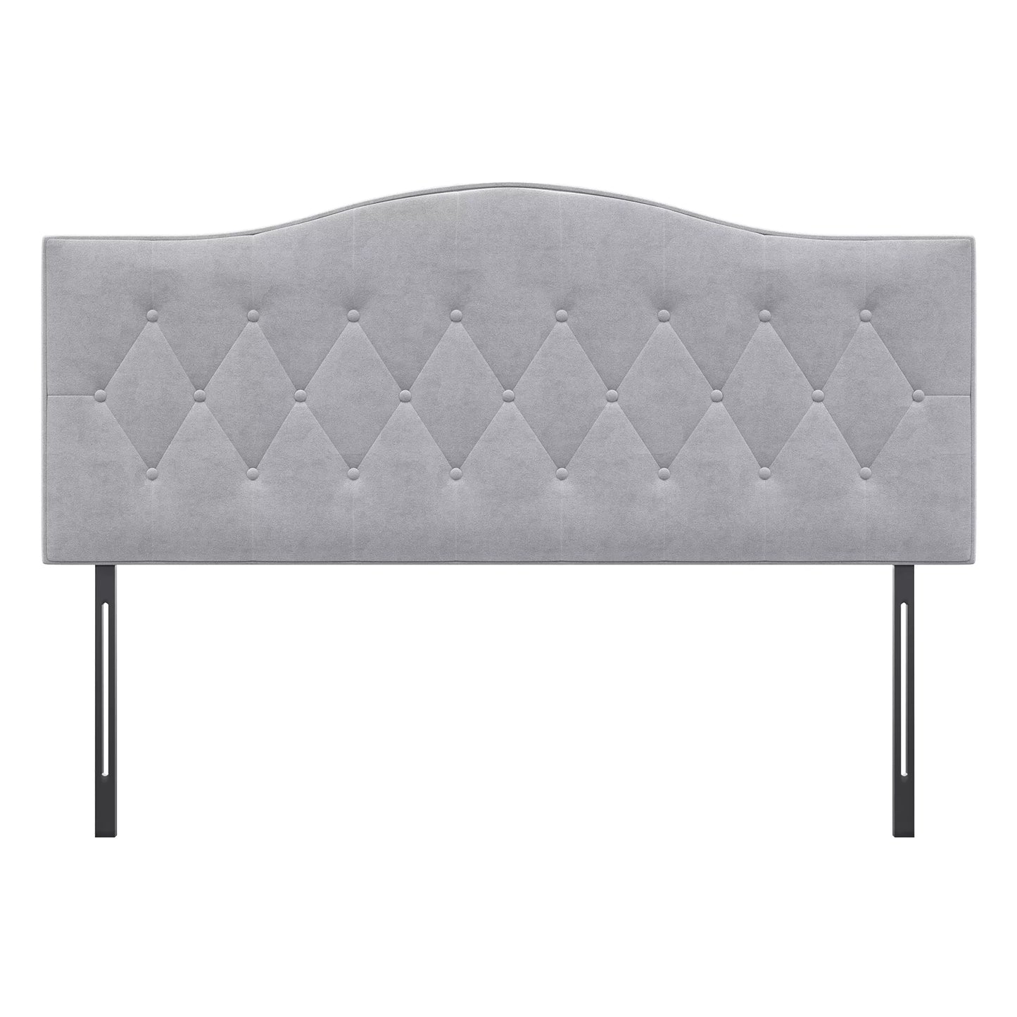 Lovos galvūgalis, minkštas lovos galvūgalis, atlošas, pilkos spalvos, tuopos, aksomo audinys, 185 x 8 x 134 cm