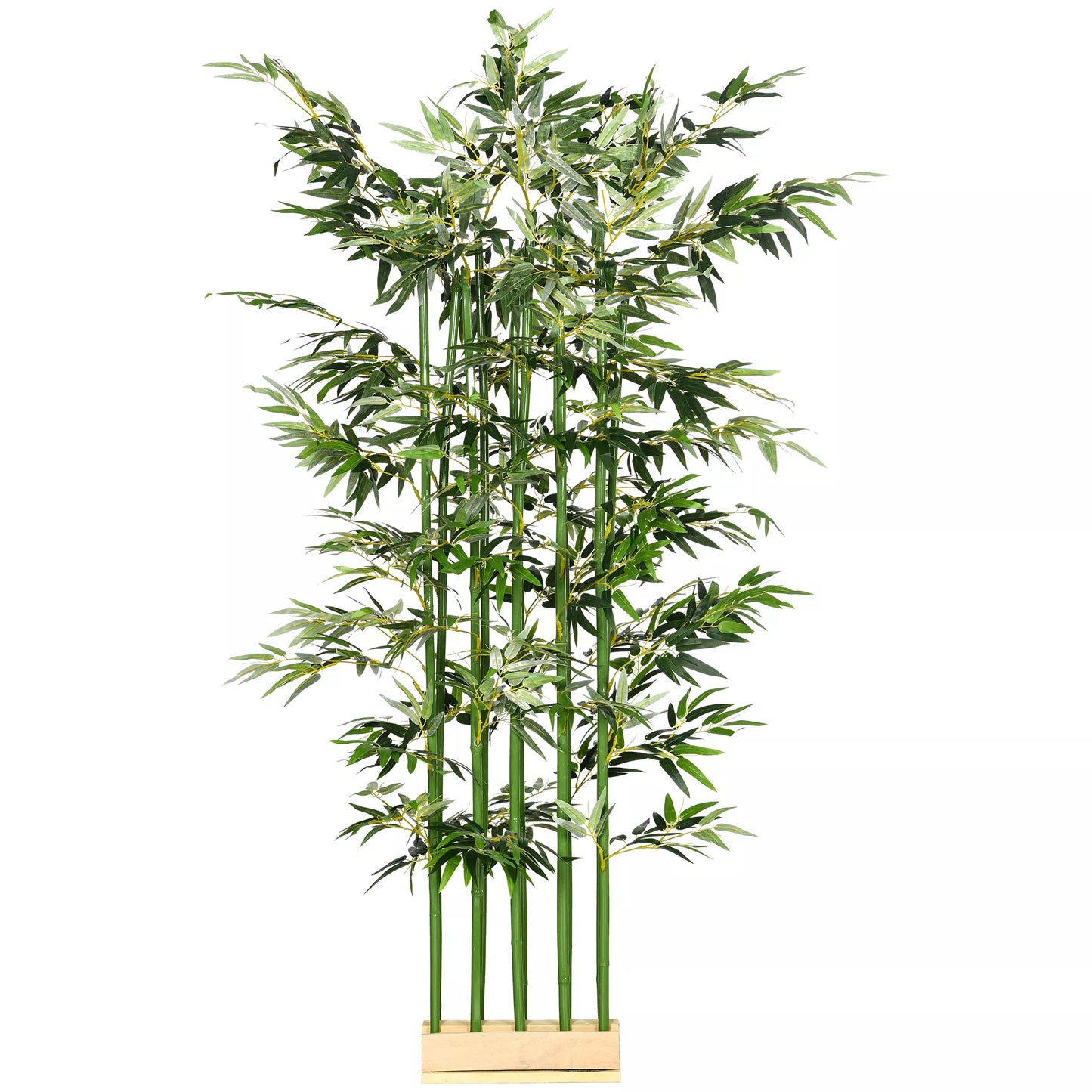 Dirbtinis bambukas, dekoratyvinis augalas, tikroviškos išvaizdos, lengvai prižiūrimas, skirtas naudoti namuose, 180 cm aukščio, žalias.