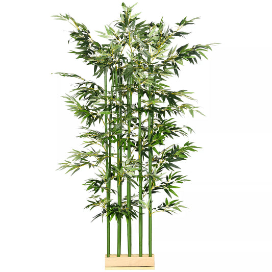 Dirbtinis bambukas, dekoratyvinis augalas, tikroviškos išvaizdos, lengvai prižiūrimas, skirtas naudoti namuose, 180 cm aukščio, žalias.