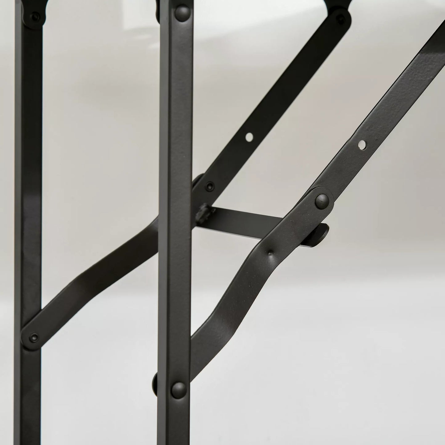 Virtuvės vežimėlis, padėklų vežimėlis, serviravimo vežimėlis su 1 sulankstoma stalvirše, 2 padėklais ir 1 atviru skyriumi, ratukai, reguliuojamos kojelės, E1 medžio drožlių plokštė, metalas, rustiška ruda, 118 x 36,5 x 82 cm