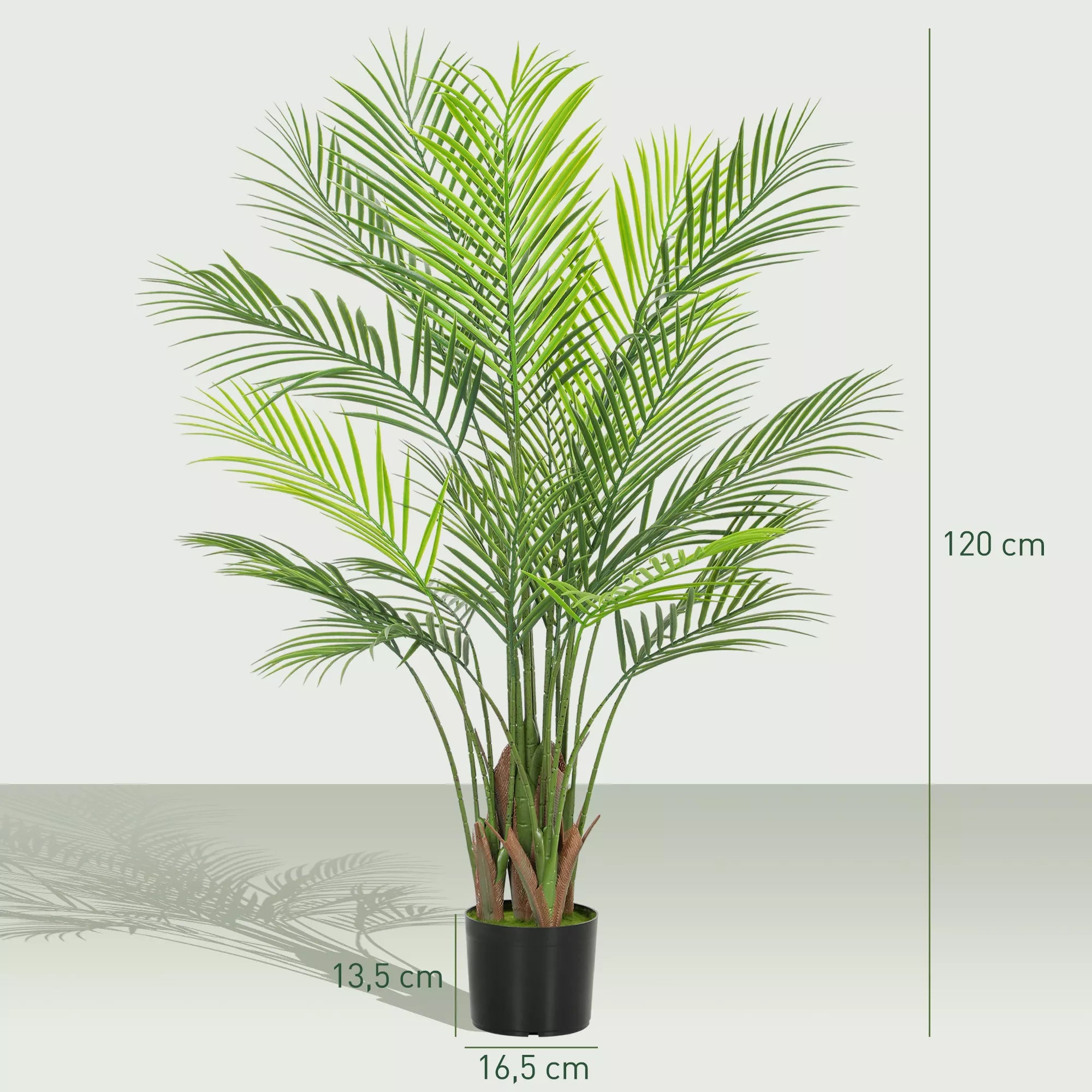 Dirbtinė palmė Areca 120 cm su vazonu, žalia