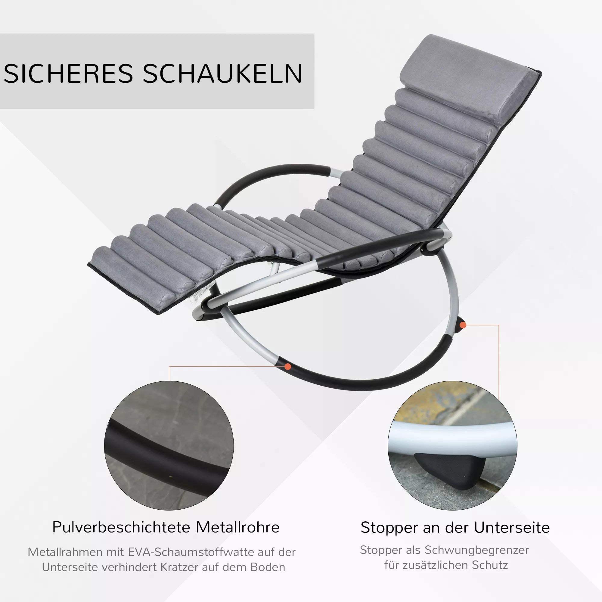 Ergonomiškas supamasis krėslas 2 in 1 Sūpynės Sodo kėdė Supamasis gultas Metalo tekstilė Rutulio formos Tamsiai pilka 145 x 74 x 86 cm