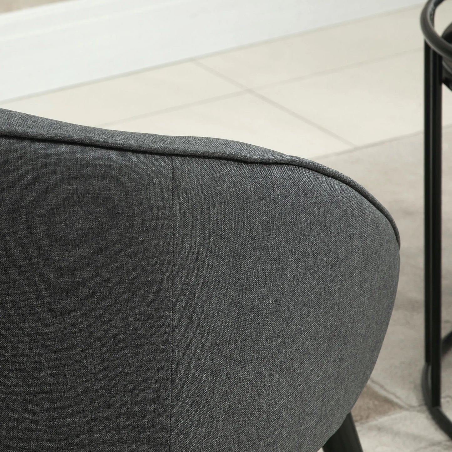 Minkštas fotelis iki 150 kg, lininės išvaizdos, medžio, pilkos spalvos, 71 x 65 x 75 cm