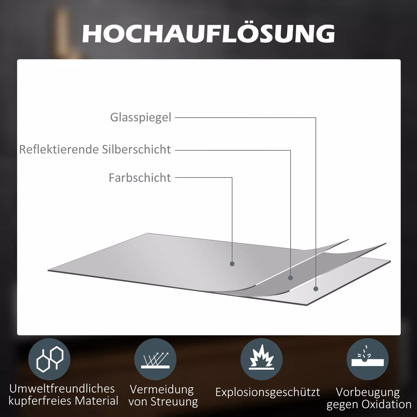 LED vonios veidrodis su 3x didinimu, lietimo funkcija, atminties funkcija, apsauga nuo rasojimo, 80 x 60 cm