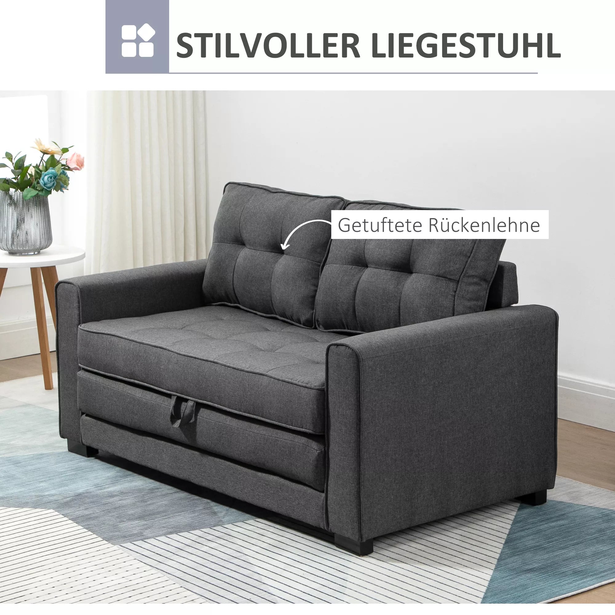 Miegamoji sofa su patalynės dėže, pilka, 147,5 x 75 x 85 cm