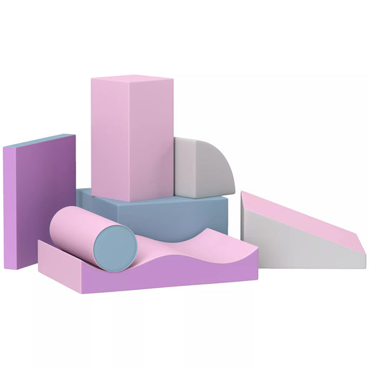 Putplasčio blokeliai vaikams, skatina kūrybiškumą, dirbtinė oda, 40x40x20 cm, daugiaspalviai, 1-3 metai