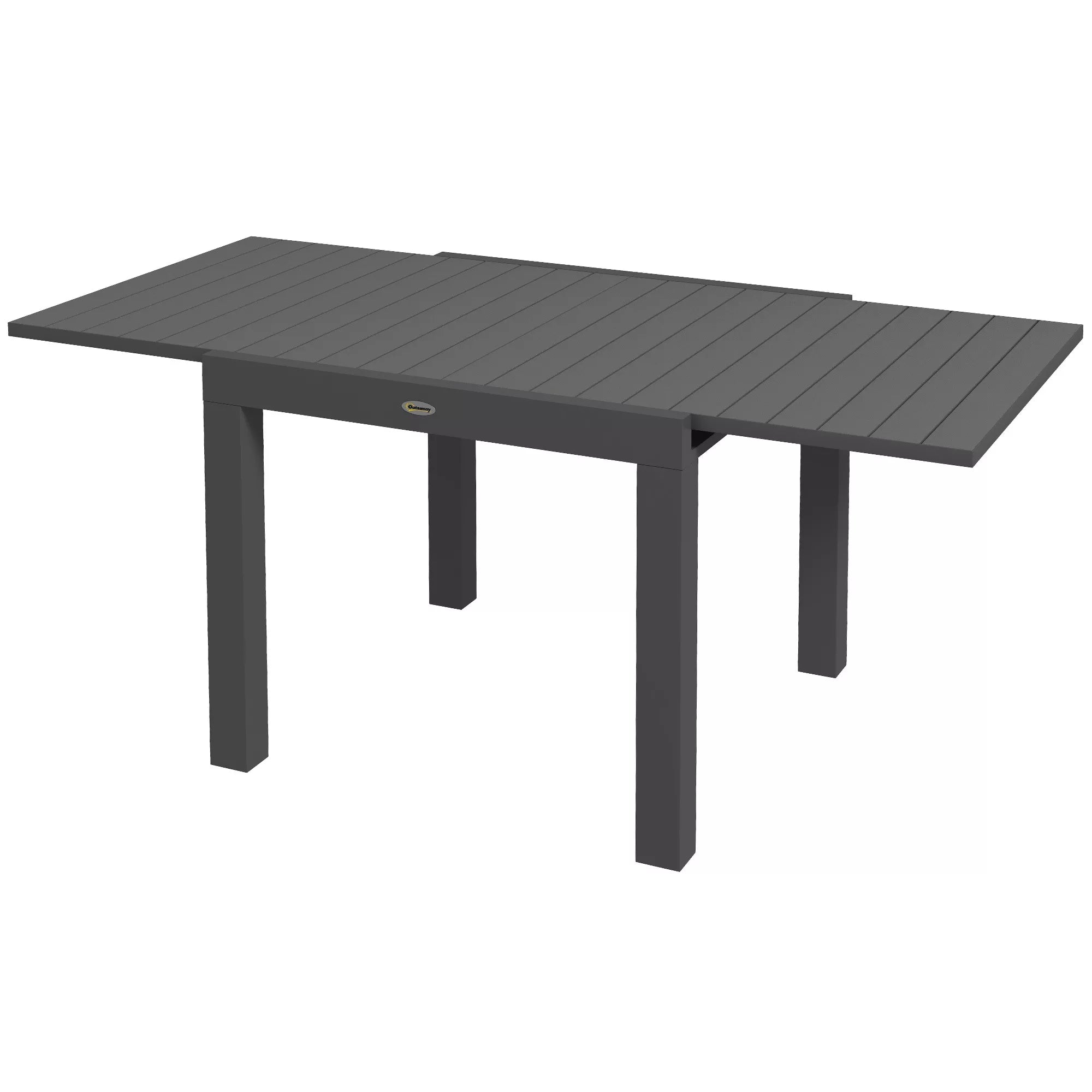 Sodo stalas Lauko stalas, atsparus atmosferos poveikiui, 162 x 80 x 75 cm, pilkos spalvos
