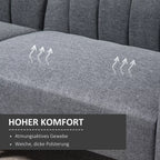 Sofa-lova su reguliuojamais atlošais, 173 cm, pilka