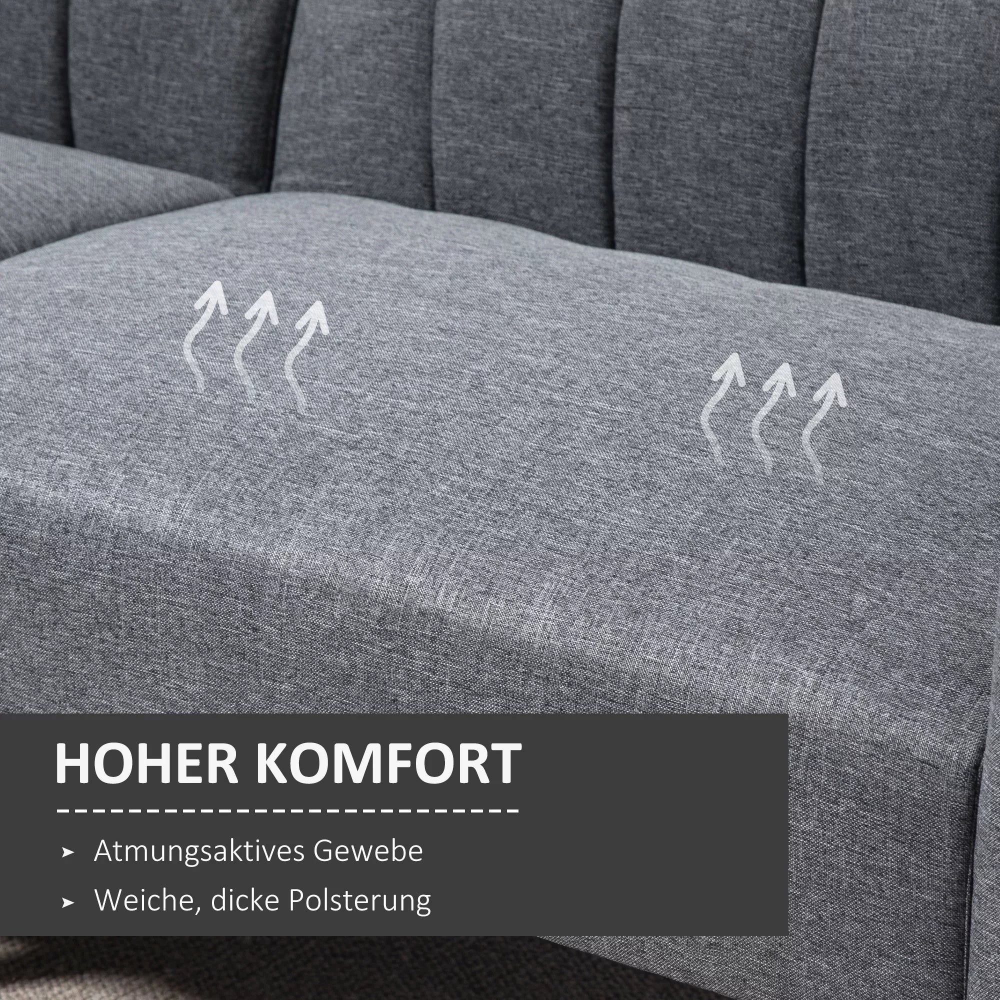 Sofa-lova su reguliuojamais atlošais, 173 cm, pilka