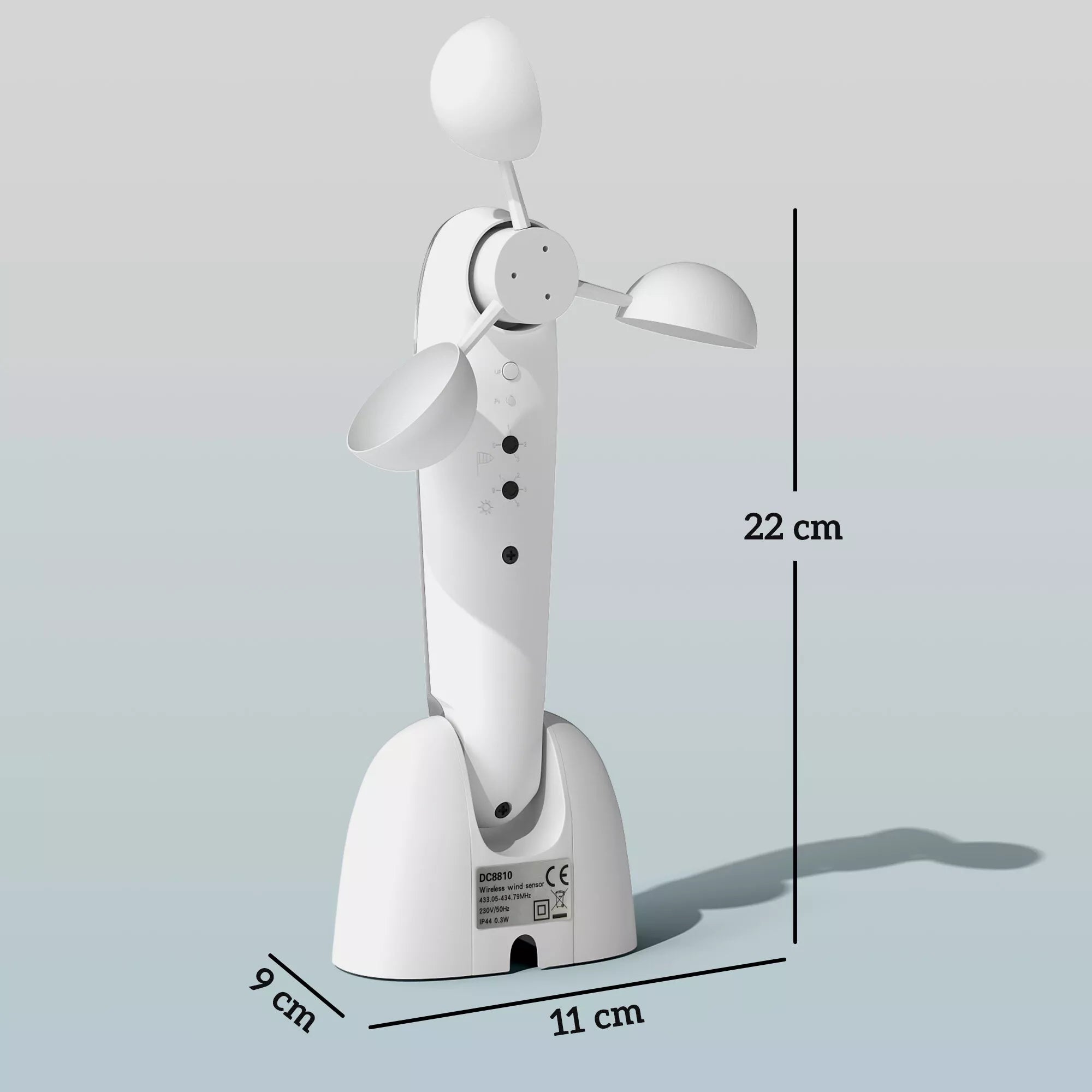 Markizės vėjo ir saulės jutiklis, automatinis, baltas