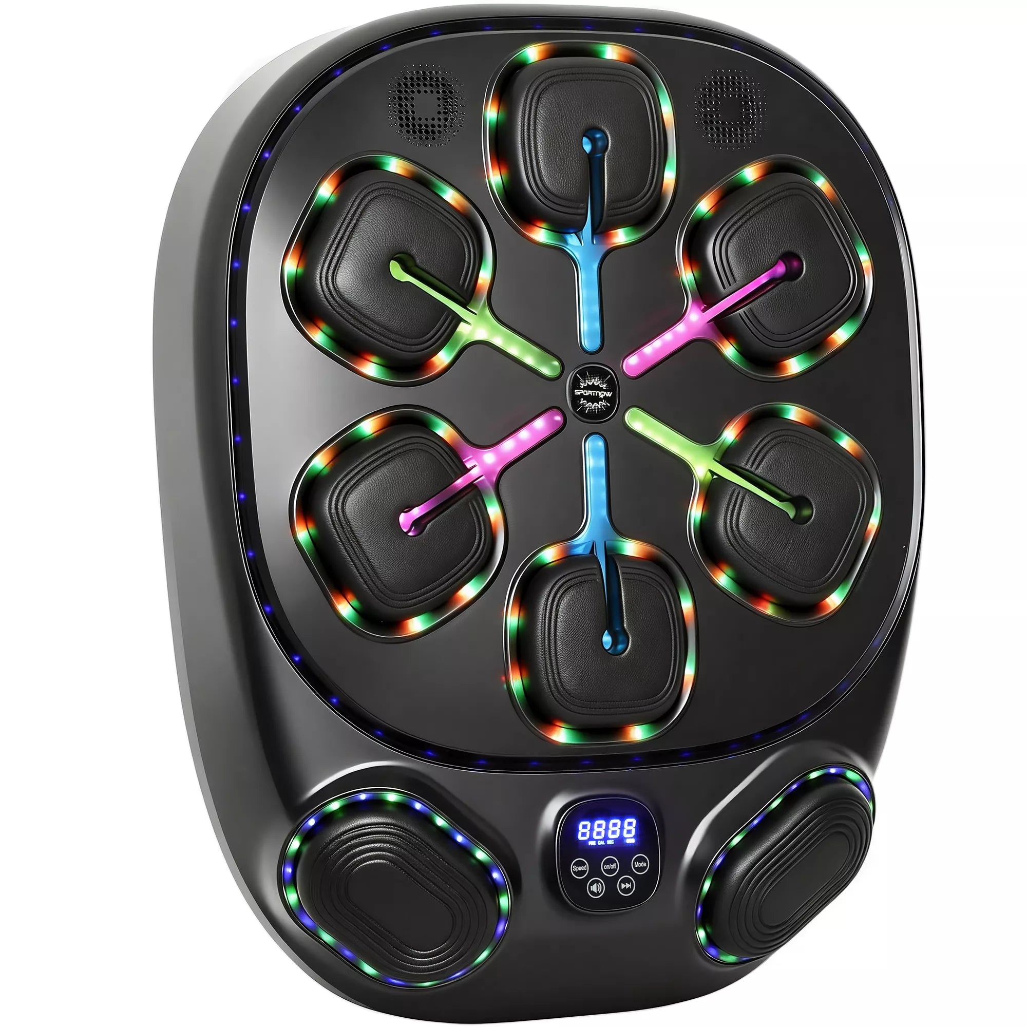 Music Boxing Machine, elektroninė LED bokso mašina su dvigubomis smūgių zonomis, „Bluetooth“ pirštinėmis ir 9 greičiais