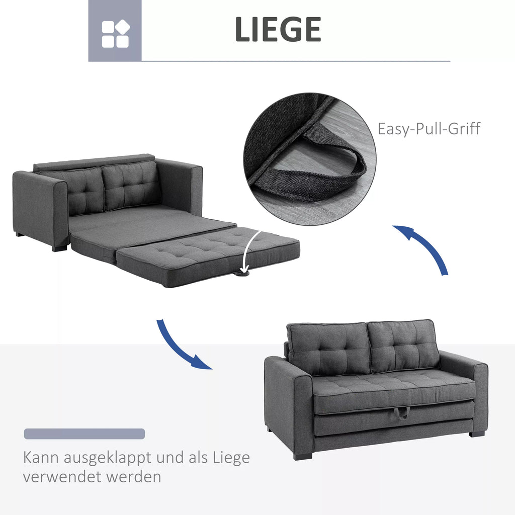 Miegamoji sofa su patalynės dėže, pilka, 147,5 x 75 x 85 cm