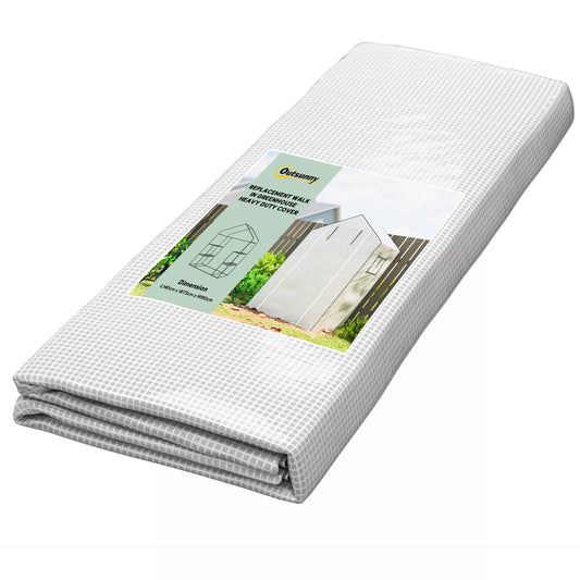 Atsarginė plėvelė šiltnamiui, pakeičiamasis uždangalas su UV apsauga, ritininės durys, šoninis langas, 140 x 73 x 190 cm, balta