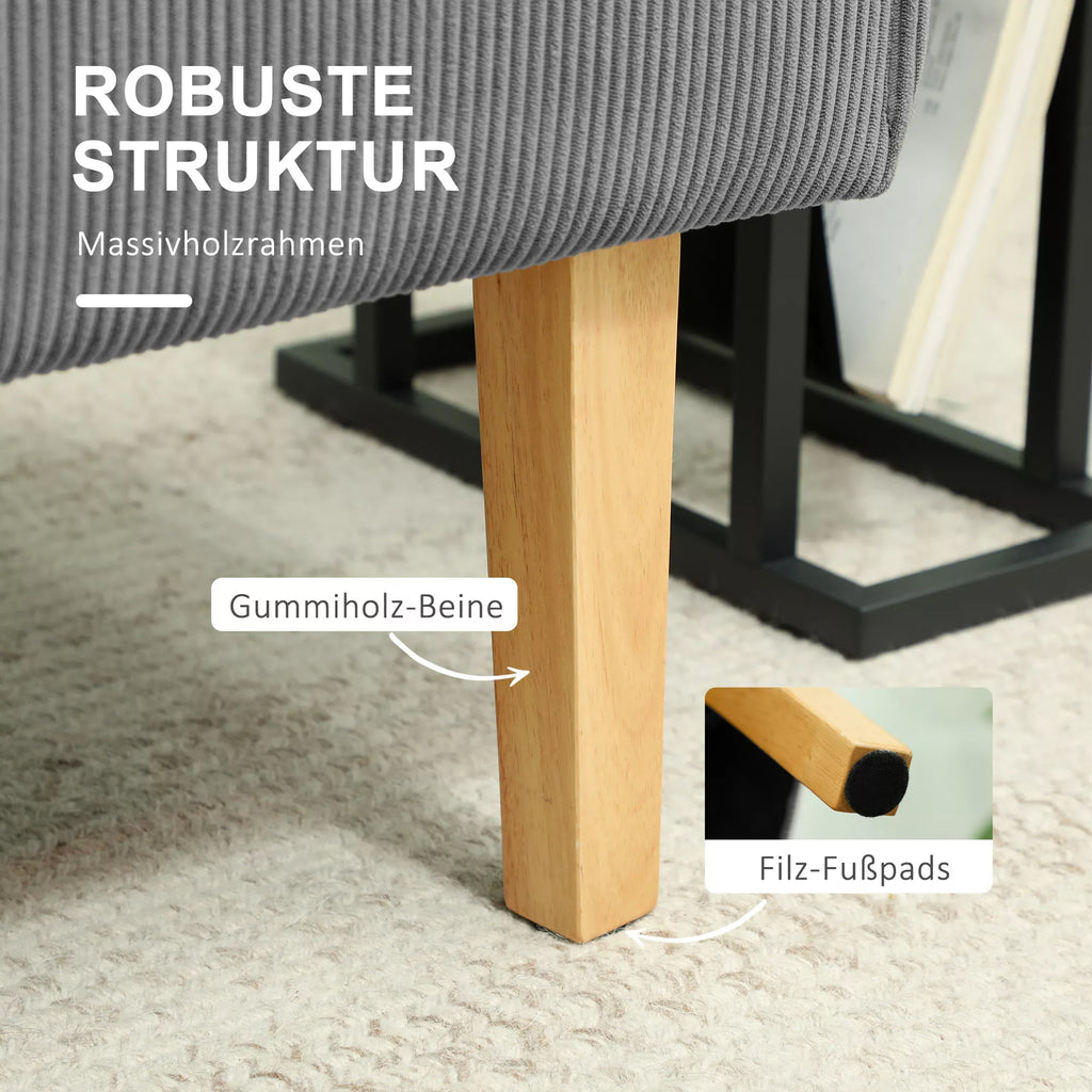 Dvivietė sofa, kompaktiška, iki 240 kg, pilka