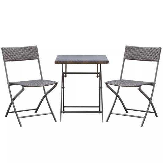 Poliratanas Bistro komplektas 2 žmonėms, sėdimoji grupė, Ratanas, lauko baldų komplektas, juodas