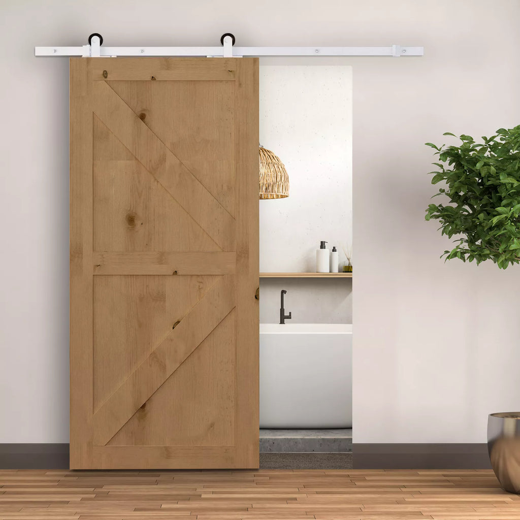 Stumdomų durų bėgelių komplektas, 183 cm, baltas
