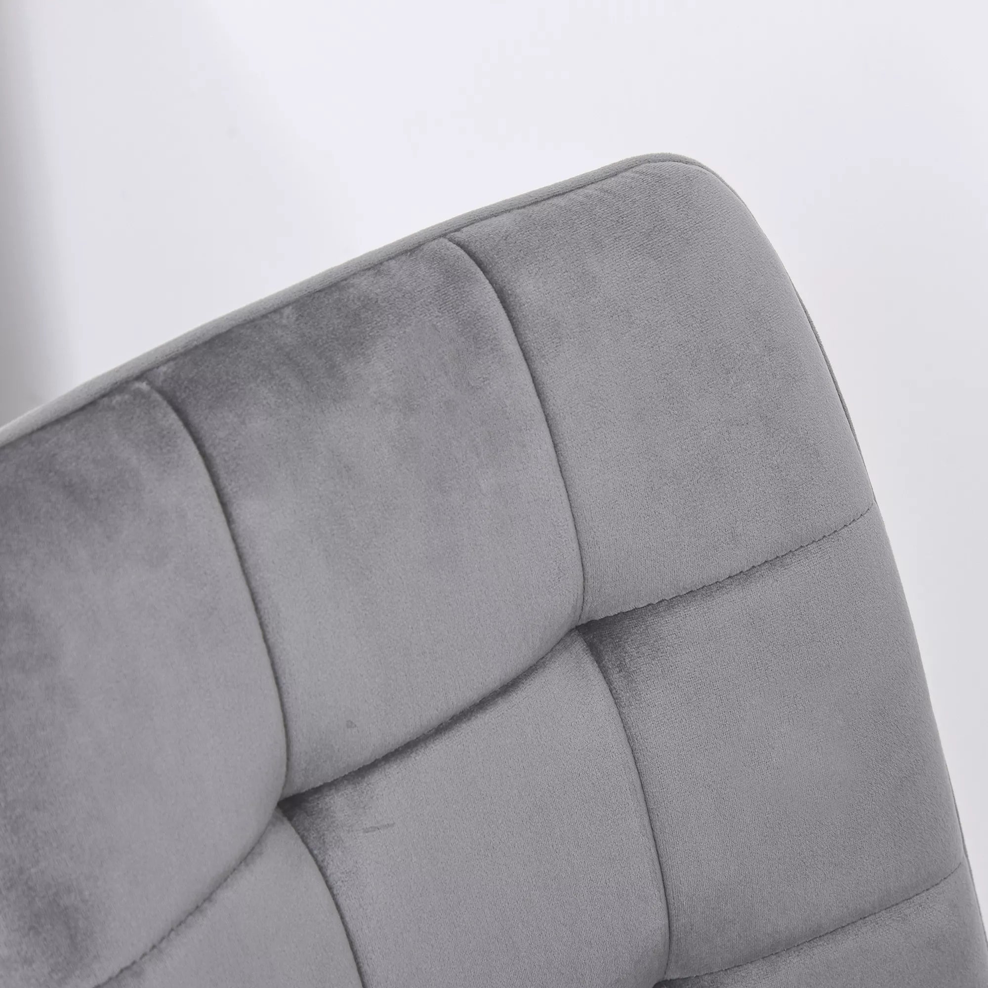 2 vnt. valgomojo kėdžių komplektas, minkšta virtuvės kėdė su aksomo išvaizda, valgomojo stalas, aksomas, metalas, pilka+juoda, 45 x 63 x 90 cm