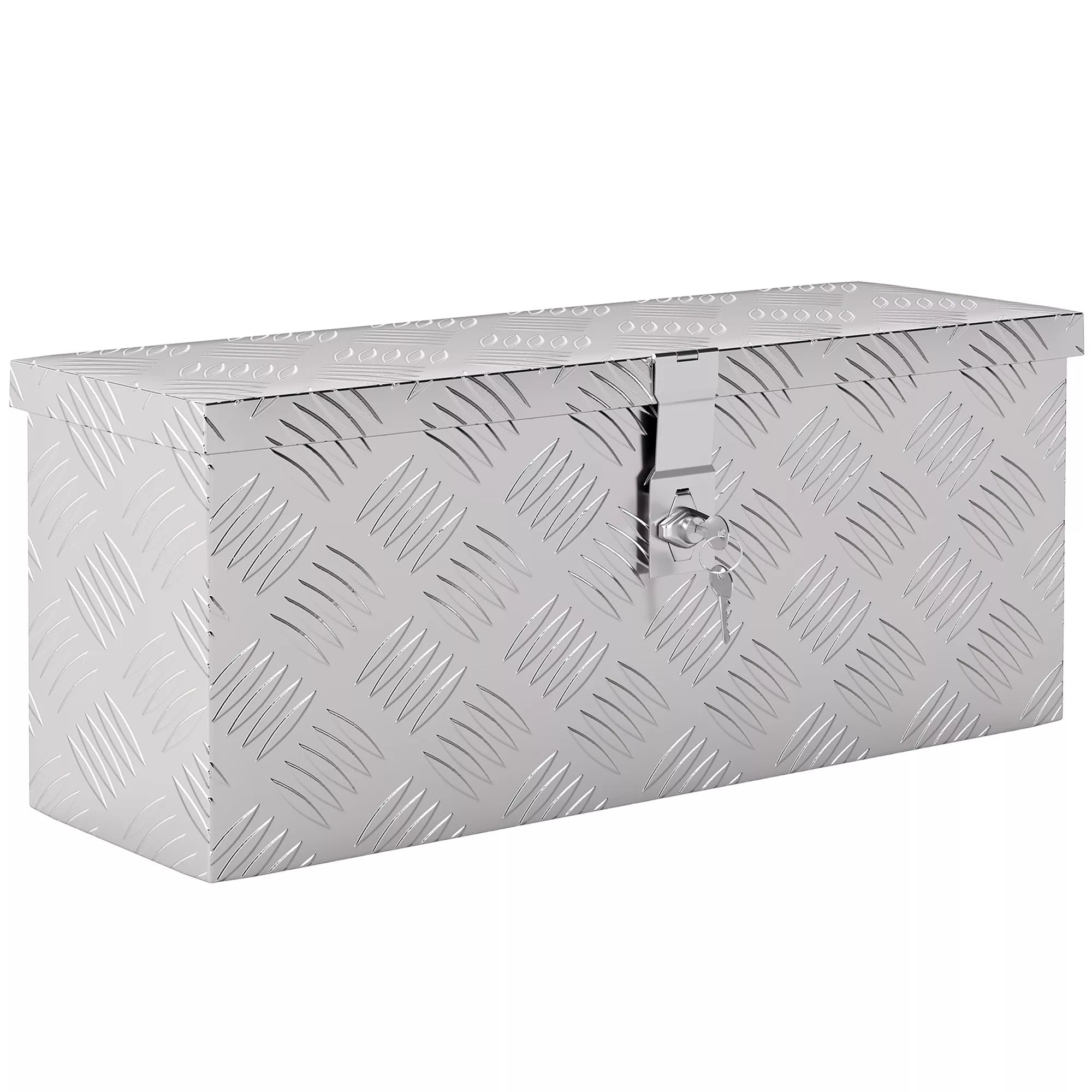 Įrankių dėžė iš aliuminio su užraktu, 50 x 15,5 x 20,5 cm, sidabrinė