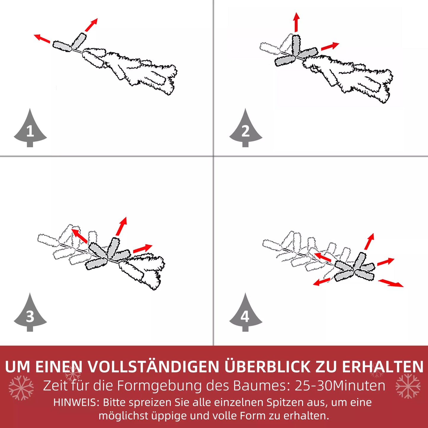 Dirbtinė Kalėdų eglė, su sniego efektu, atspari liepsnai, su vyrių tipo šakomis, žalia/balta