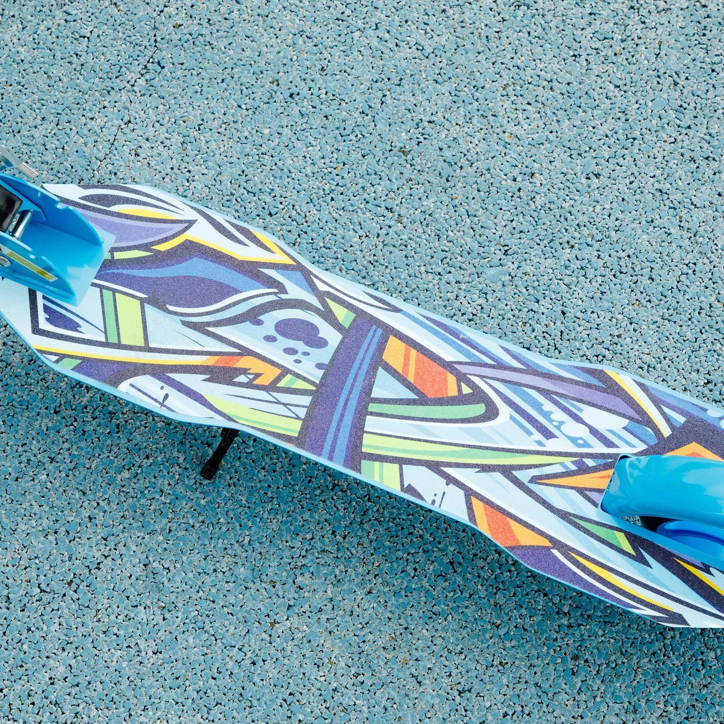 Tretroller, aukščio reguliuojamas, galinis stabdys, sulankstomas, 100 kg apkrova, mėlynas