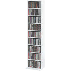 CD/DVD lentyna, 9 lygių, 6 reguliuojamos lentynos, 260 CD, balta