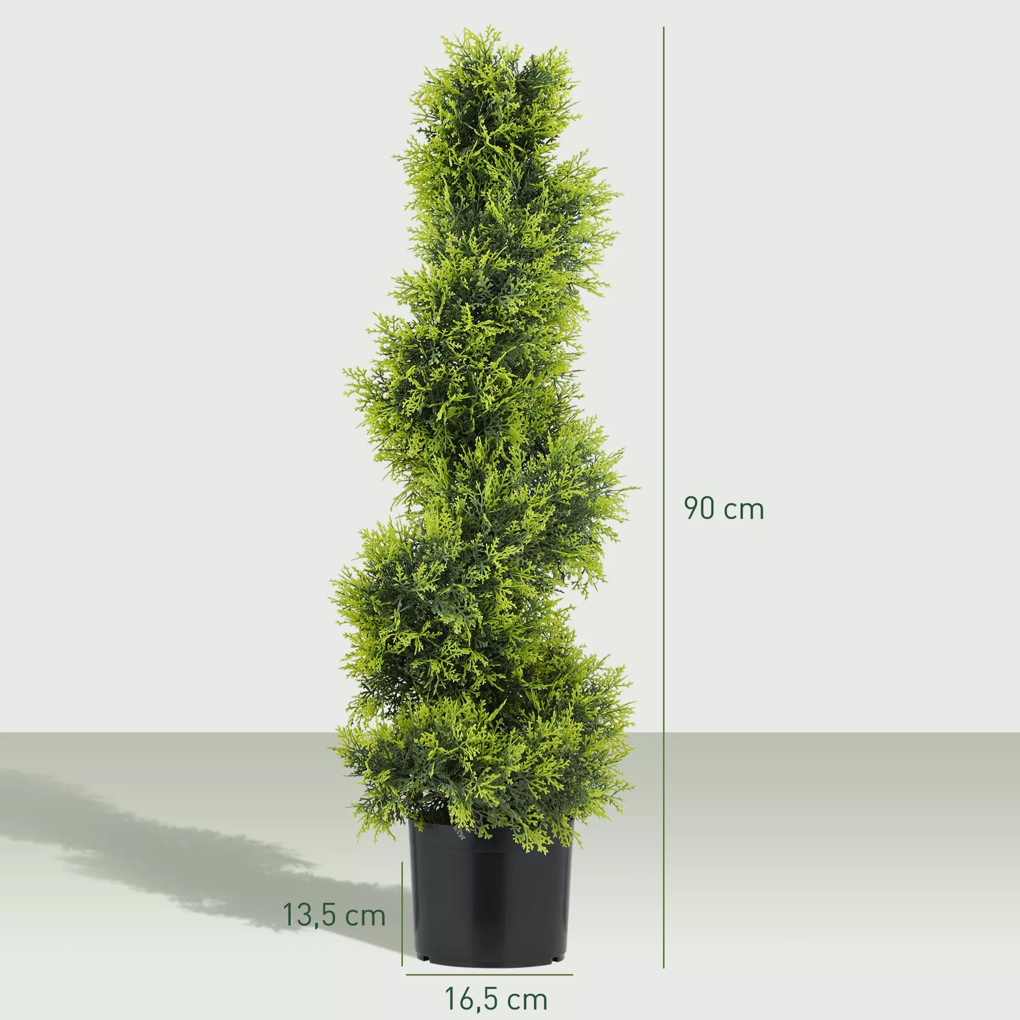 Dirbtinis kiparisas 90 cm Dirbtinis augalas spiralės formos, plastikinis Dirbtiniai augalai vazonuose, moderni dekoracija