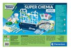Chemijos rinkinio dėžutės galinė pusė su sudėties ir saugos informacija