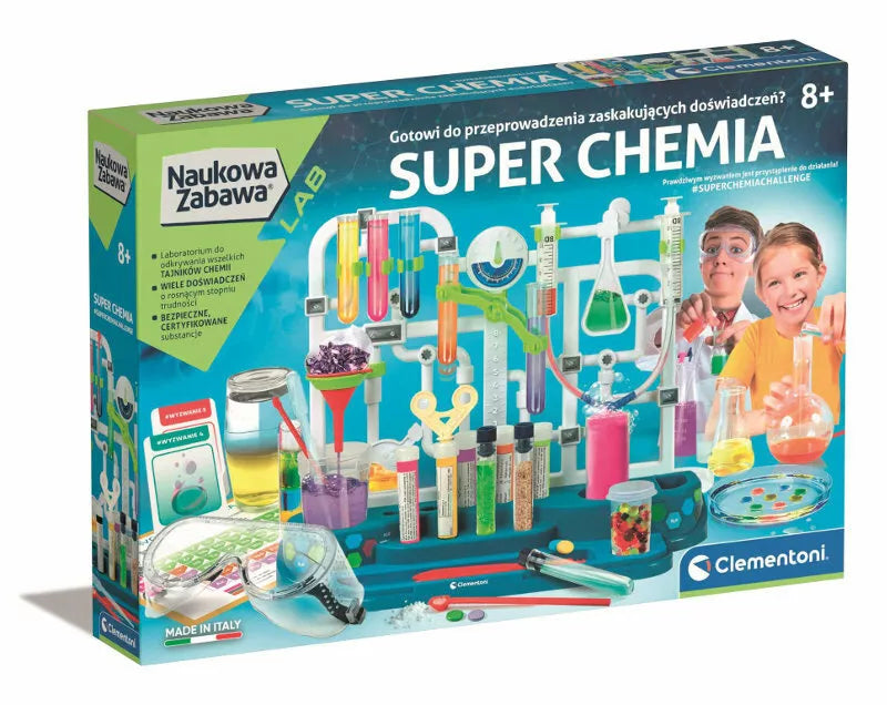 Chemijos eksperimentų rinkinys Clementoni Super chemija, 50805, nuo 8 metų