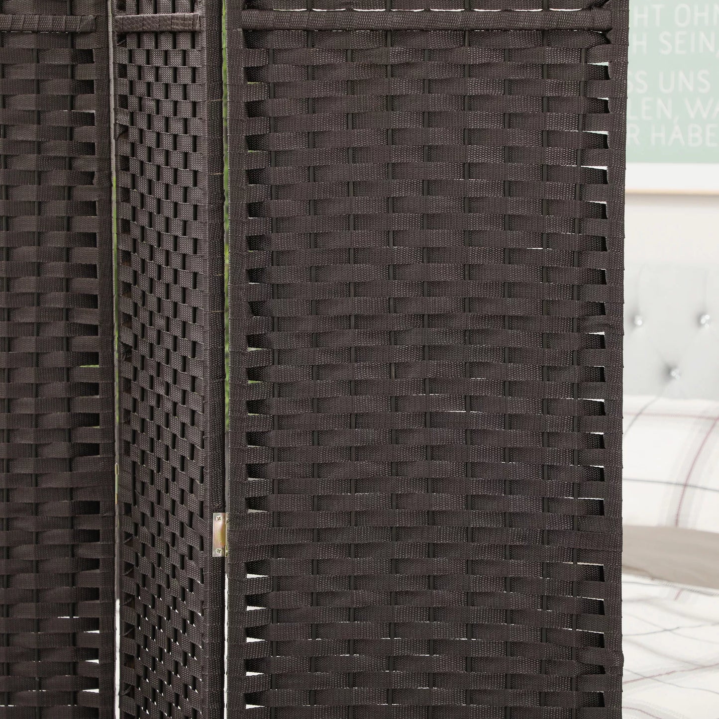 6 dalių sulankstoma kambario pertvara, privatumo užsklanda svetainei, miegamajam, namų biurui, ruda