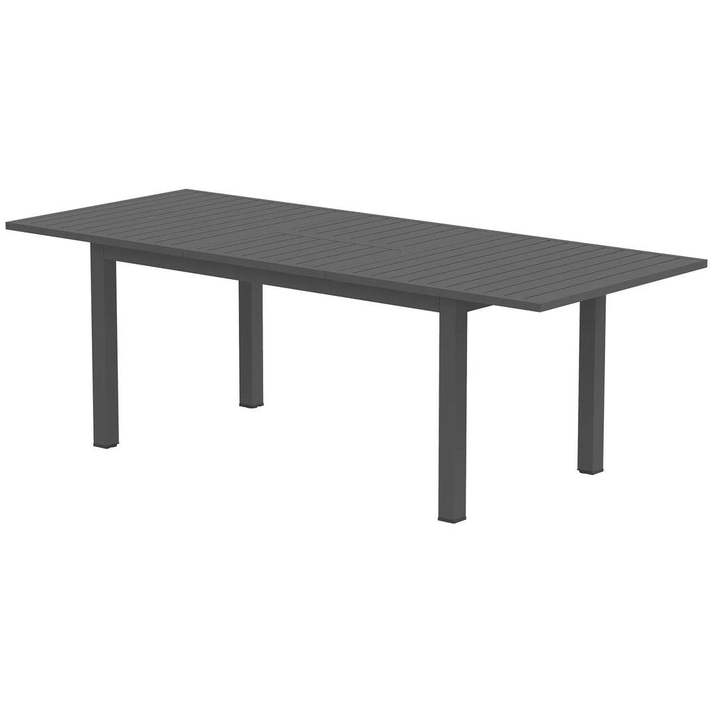 Sodo stalas Išplėstas Aliuminis 160/220x90 cm Atsparus atmosferos poveikiui Balkono stalas, neslidus Bufeto stalas Pilkas