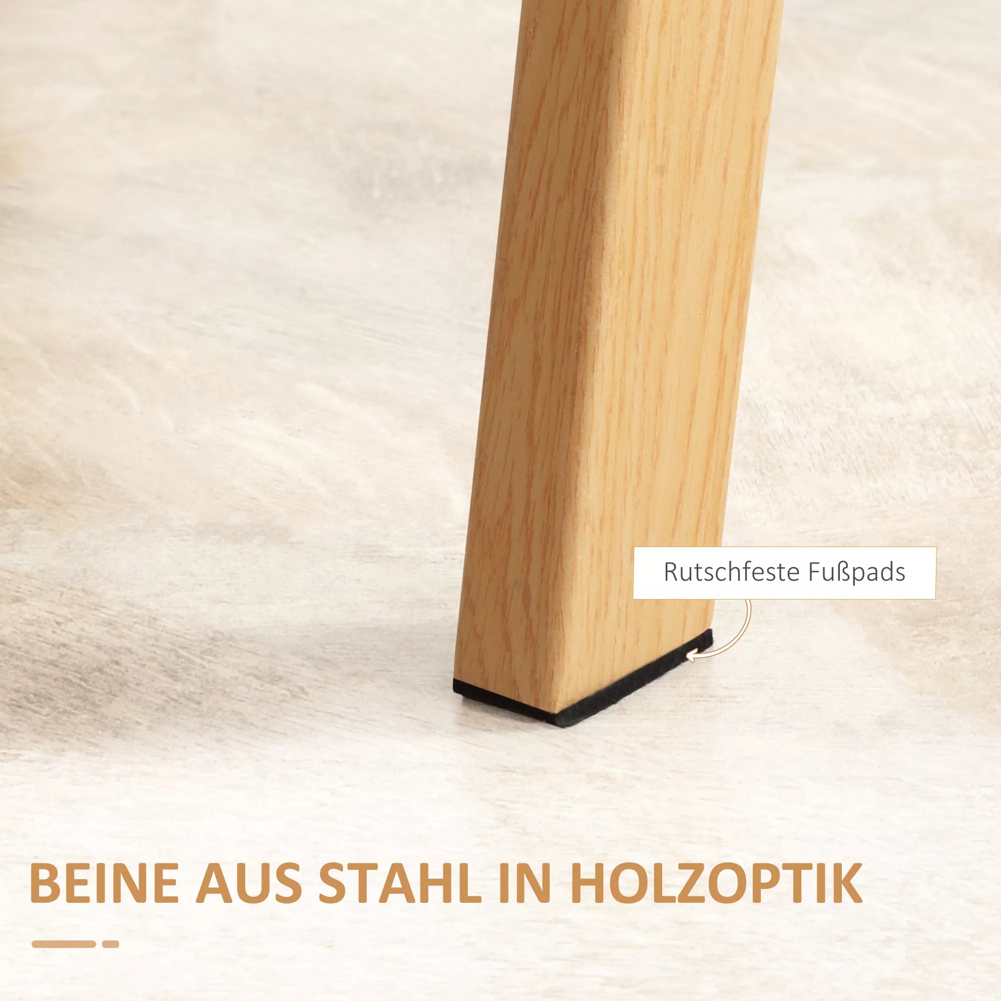 Valgomojo stalas 4 asmenims, stiklinis stalviršis, plieninis rėmas, medžio imitacija, 120L x 60B x 76H cm