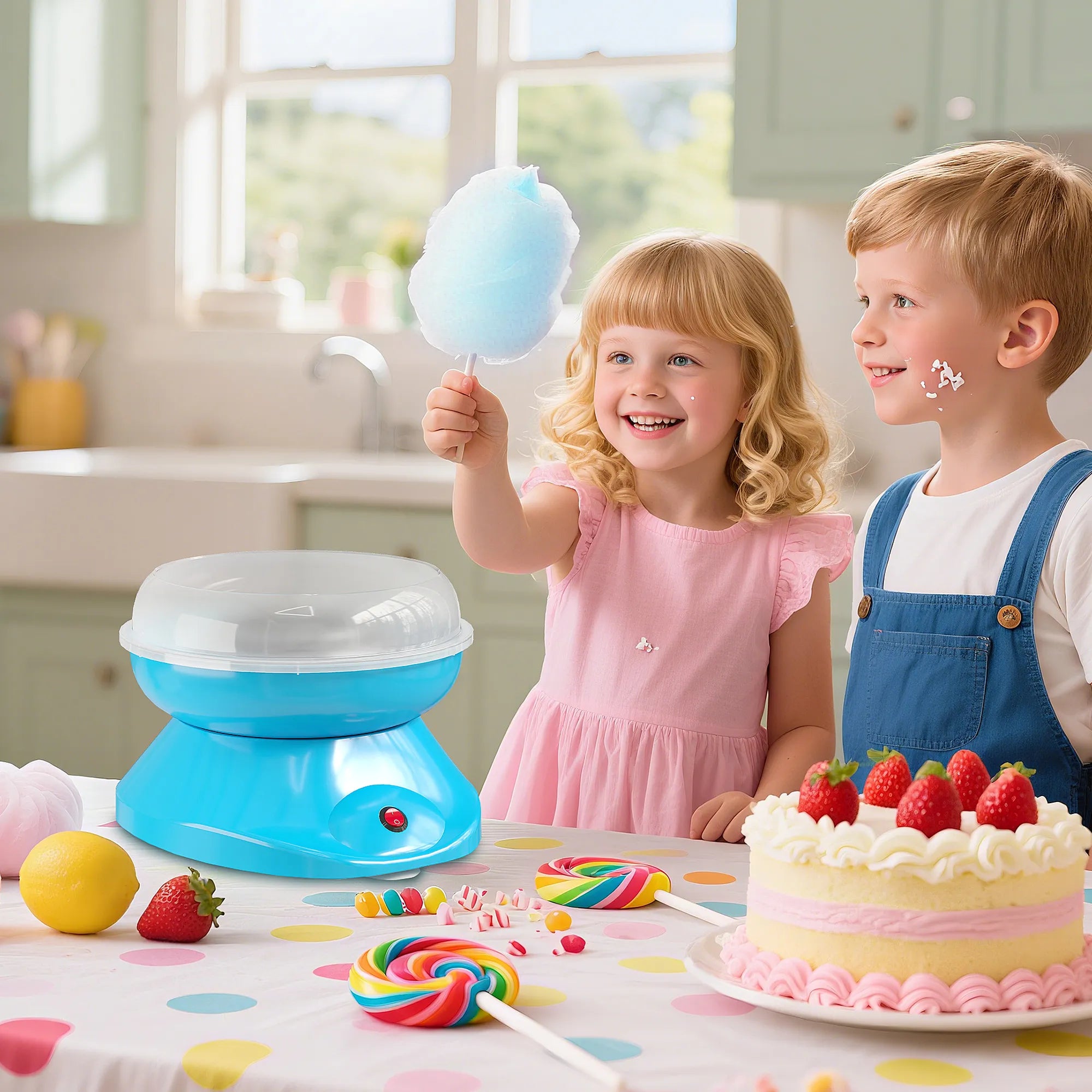 Cukraus vatos aparatas namams 550W mėlynas