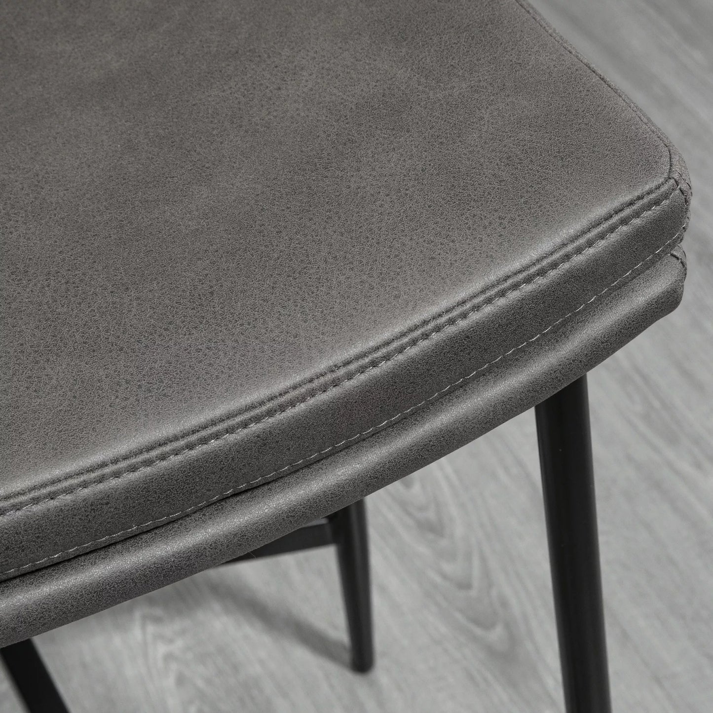 Minkštos sėdynės, baro kėdžių komplektas (2 vnt.), plienas, pilka spalva