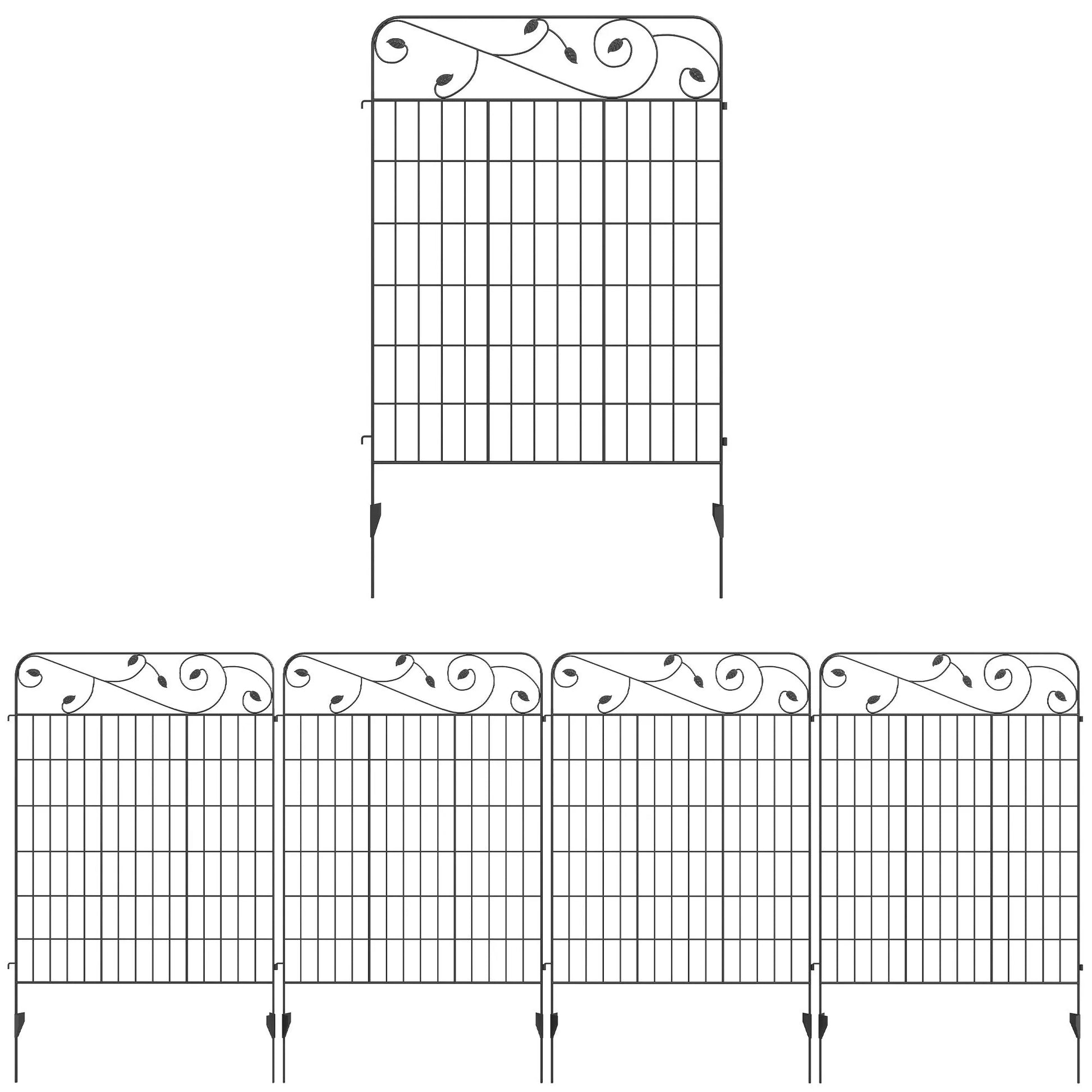 Sodo tvora Tinklinė tvora, vintage dizainas, atspari atmosferos poveikiui, 3,52 x 1,1 m, juoda