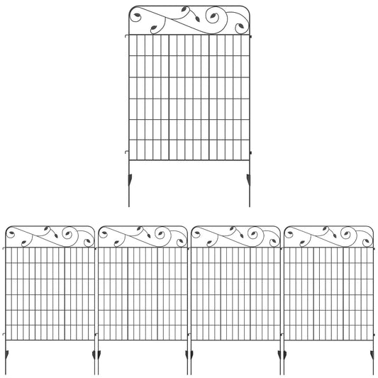 Sodo tvora Tinklinė tvora, vintage dizainas, atspari atmosferos poveikiui, 3,52 x 1,1 m, juoda