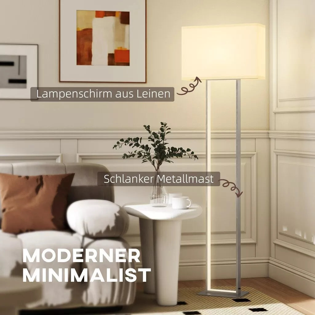 Modernus pastatomas šviestuvas su reguliuojamu ryškumu ir lininiu gaubtu