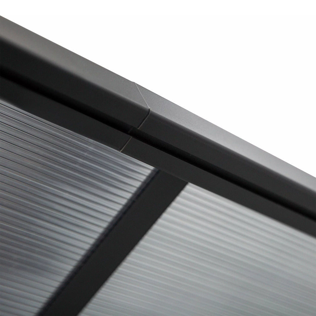 Pergola paviljonas  4,35 x 3,02 m Sodo paviljonas Stogas Palapinė 231–250 cm aukščio reguliavimas Apsauga nuo saulės Terasos stogas Prikabinamas paviljonas Aliuminis Pilkas