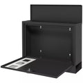 Pašto dėžutė iš metalo, rakinama, 36,5 x 11,5 x 29 cm, juoda